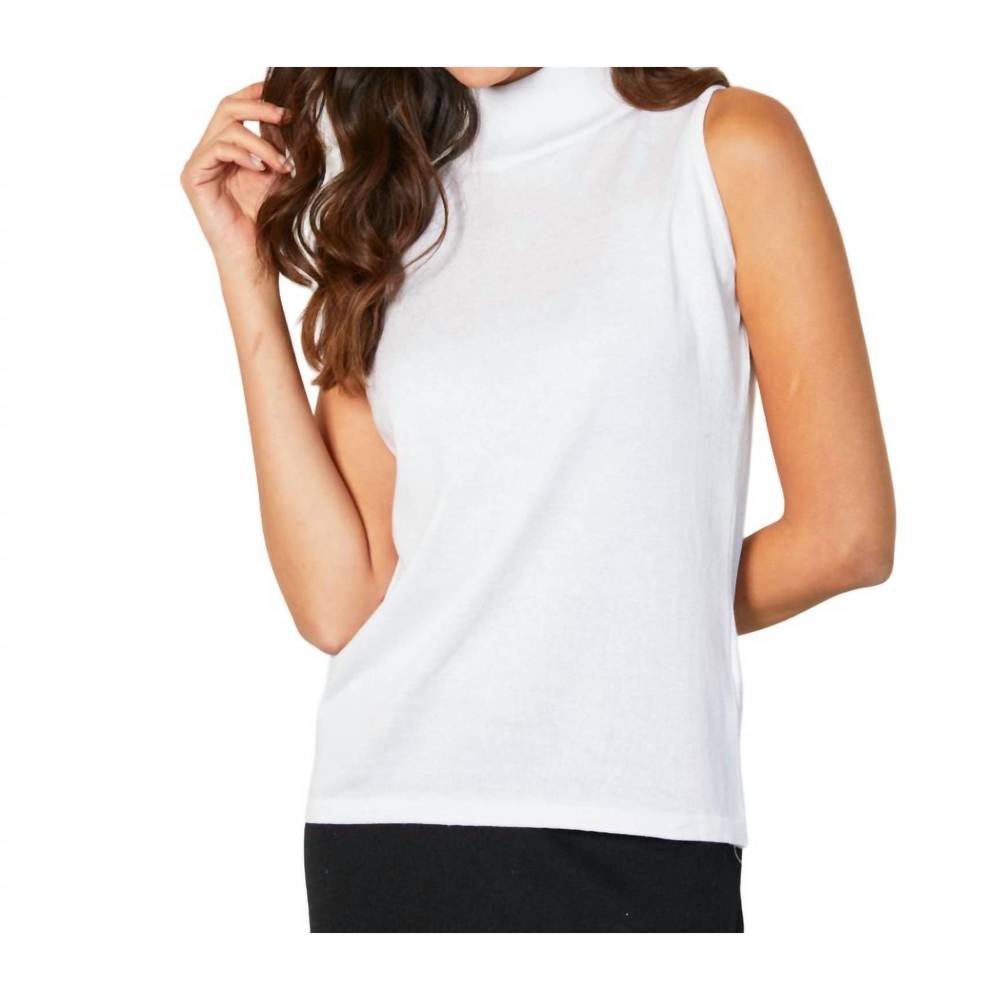 NEW ANGEL APPAREL mock neck tank in chalk
